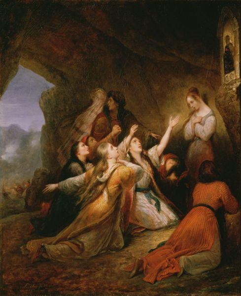 Ary Scheffer Greek Women Imploring at the Virgin of Assistance oil painting image